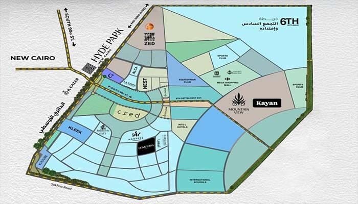 موقع ابراج سعادة بالتجمع السادس